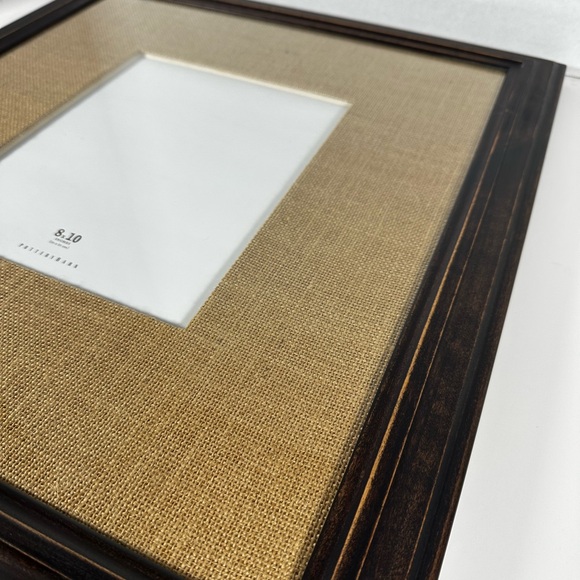 Pottery Barn 8 X 10 Distressed Wood Frame with Tweed Canvas Border - Picture 11 of 12